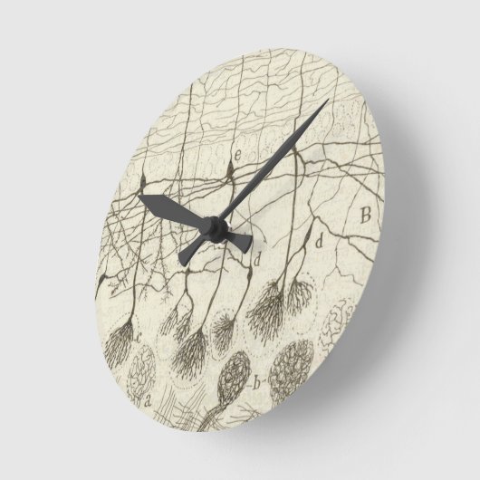 Cajals Neuronen 8 Runde Wanduhr (Winkel)