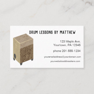 Cajon Trommel-Musikunterricht-Visitenkarte Visitenkarte