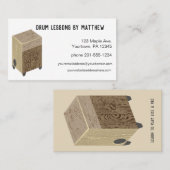 Cajon Trommel-Musikunterricht-Visitenkarte Visitenkarte (Vorne/Hinten)