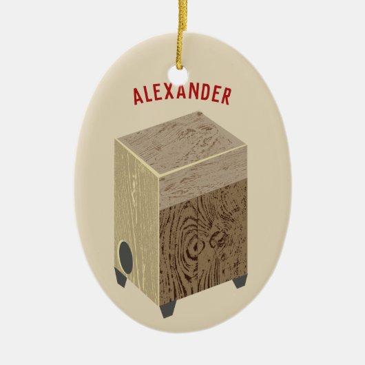 Cajon Trommel-personalisierte Weihnachtsverzierung Keramik Ornament (Vorne)