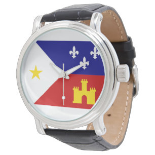Cajun Acadiana Flag Rundblick Armbanduhr