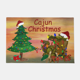 Cajun Christmas auf bayou Fußmatte
