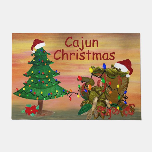 Cajun Christmas auf bayou Fußmatte (Vorderseite)