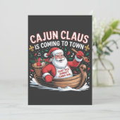 Cajun Clause kommt in die Stadt Weihnachts Krampus Einladung (Stehend Vorderseite)