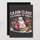 Cajun Clause kommt in die Stadt Weihnachts Krampus Einladung (Vorne/Hinten)