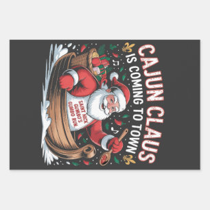 Cajun Clause kommt in die Stadt Weihnachts Krampus Geschenkpapier Set