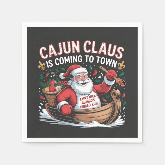 Cajun Clause kommt in die Stadt Weihnachts Krampus Serviette (Vorderseite)