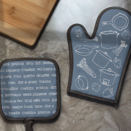 Cajun Cooking Essentials Oven Mitt und Pot Holders Ofenhandschuh & Topflappen-Set