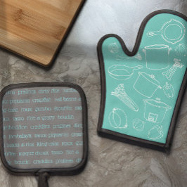 Cajun Cooking Essentials Oven Mitt und Pot Holders Ofenhandschuh & Topflappen-Set