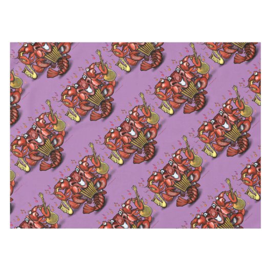 Cajun Crawfish Band Tischdecke (Vorderseite (Horizontal))
