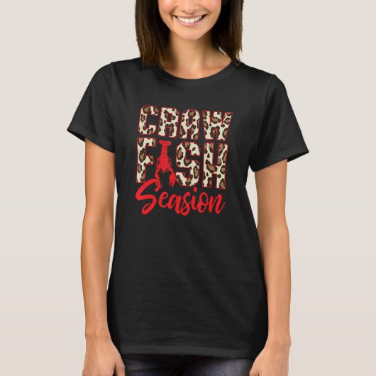 Cajun Crawfish Boil Party Crawfish Leopard Print M T-Shirt (Vorderseite)