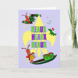 Cajun Crawfish Fleur de Lys Christmas Feiertagskarte