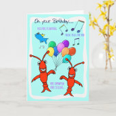Cajun Crawfish Happy Birthday Karte (Gelbe Blume)