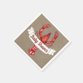 Cajun Crawfish & Imitate Burlap Baby Dusche Serviette (Ecke)