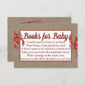 Cajun Crawfish & Imitats Burlap Book Request Begleitkarte (Vorne/Hinten)