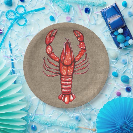 Cajun Crawfish & Imitats Burlap Pappteller (Party)