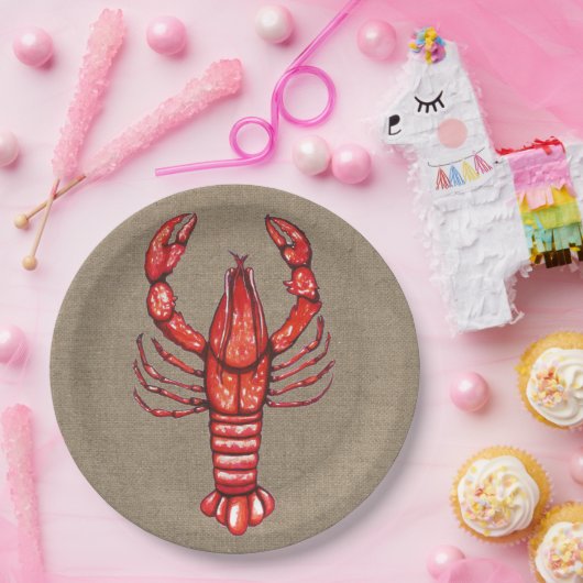 Cajun Crawfish & Imitats Burlap Pappteller (Party)