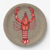Cajun Crawfish & Imitats Burlap Pappteller (Vorderseite)