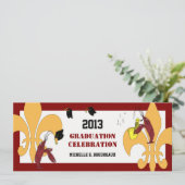 Cajun Crawfish Jazz Graduation Party Einladung (Stehend Vorderseite)