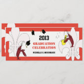 Cajun Crawfish Jazz Graduation Party Einladung (Vorne/Hinten)