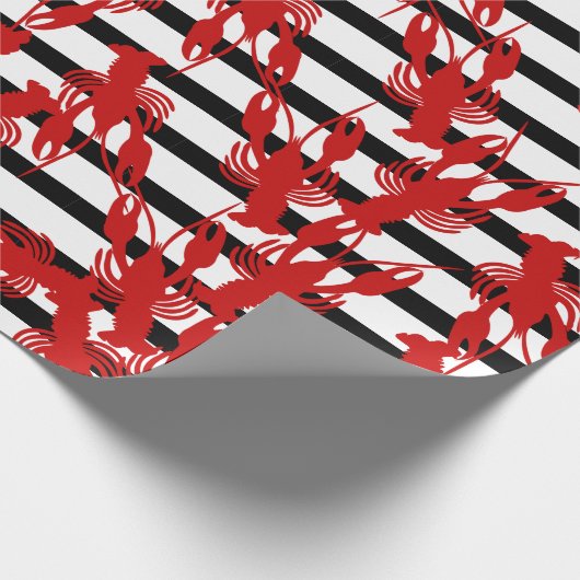 Cajun Crawfish & Stripes Geschenkpapier (Ecke)