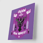 Cajun & Creole Cooks Quadratische Wanduhr (Winkel)