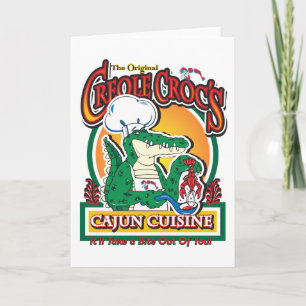 Cajun Creole Mardi Gras Crocodile Karte