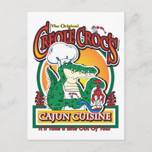 Cajun Creole Mardi Gras Crocodile Postkarte