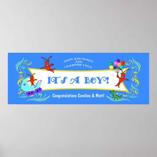 Cajun Critters Baby Boy Banner Poster (Vorne)