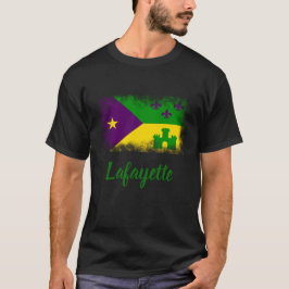 Cajun Flaggen-Karneval-Louisiana-Gewohnheits-Stadt T-Shirt