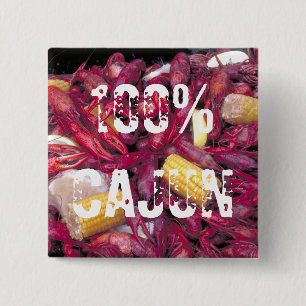 Cajun Knopf-Panzerkrebs-Foto 100% Button