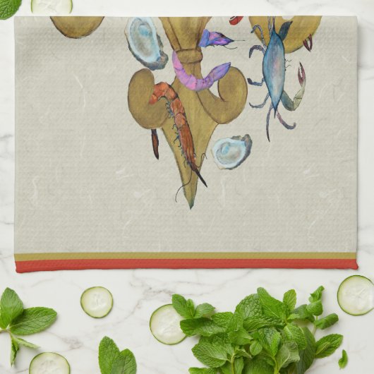 Cajun Lilie Küchentücher aus der Kunst (Gefaltet)