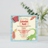 Cajun Lobster Boil Party Einladung (Stehend Vorderseite)