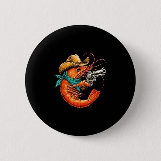 Cajun-Meeresfrüchte lustige Garnelen Button (Vorderseite)