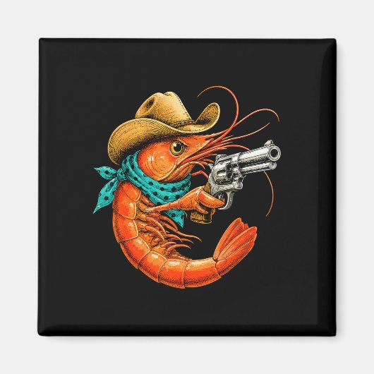 Cajun-Meeresfrüchte lustige Garnelen Magnet (Vorne)