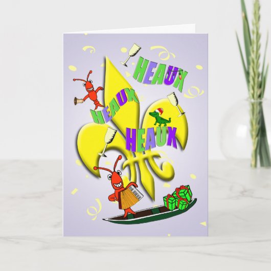 Cajun Panzerkrebs-Weihnachten Feiertagskarte (Vorderseite)