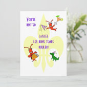 Cajun Panzerkrebse und AlligatorLilien-Party Einladung (Stehend Vorderseite)