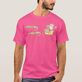Cajun Santa Alligator Heau Heau Heau Heau Christma T-Shirt