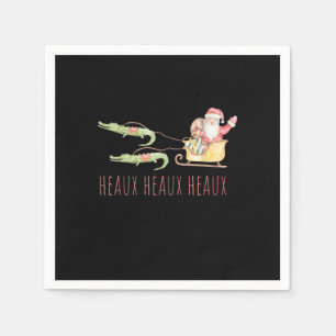 Cajun Santa Alligator Heaux Heaux Heaux Weihnachte Serviette