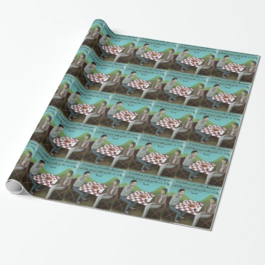 Cajun-Schach Lustiger Cartoon Geschenkpapier (Ungerollt)