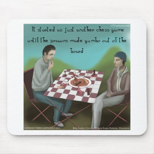 Cajun-Schach Lustiger Cartoon Mousepad (Vorne)
