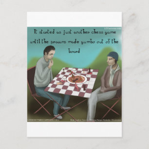 Cajun-Schach Lustiger Cartoon Postkarte