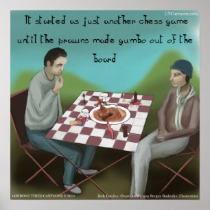 Cajun-Schach lustiges Poster
