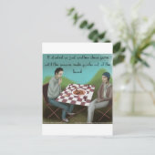 Cajun Schess Funny Cartoon Postkarte (Stehend Vorderseite)
