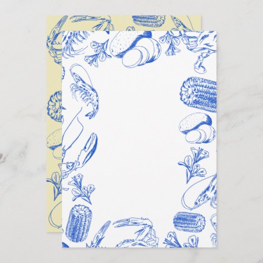 Cajun Seafood Boil - Southern Coastfood Art Einladung (Vorne/Hinten)