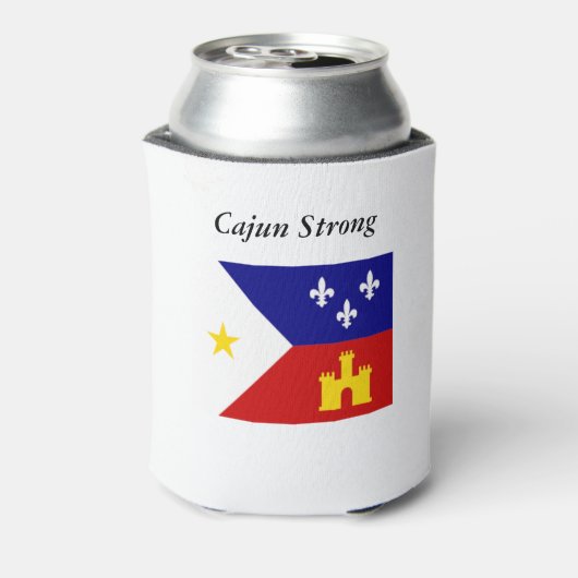 Cajun Strong und stolz Acadian Flag Can Coozie Dosenkühler (Kanne Rückseite)