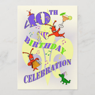 Cajun Themed 40. Geburtstags-Party Einladung