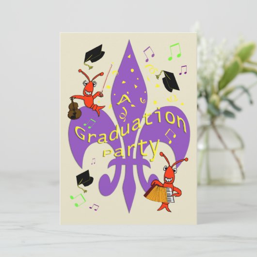 Cajun Themed Abschluss Einladung (Stehend Vorderseite)