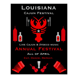 Cajun- und Creole-Festival-Veranstaltungsförderung Poster