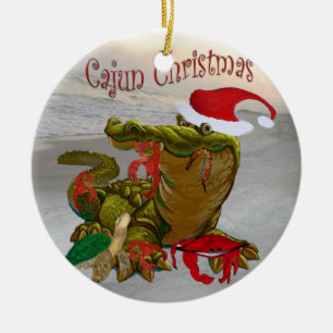 Cajun-Weihnachten-Bayou-Schmuck Keramikornament